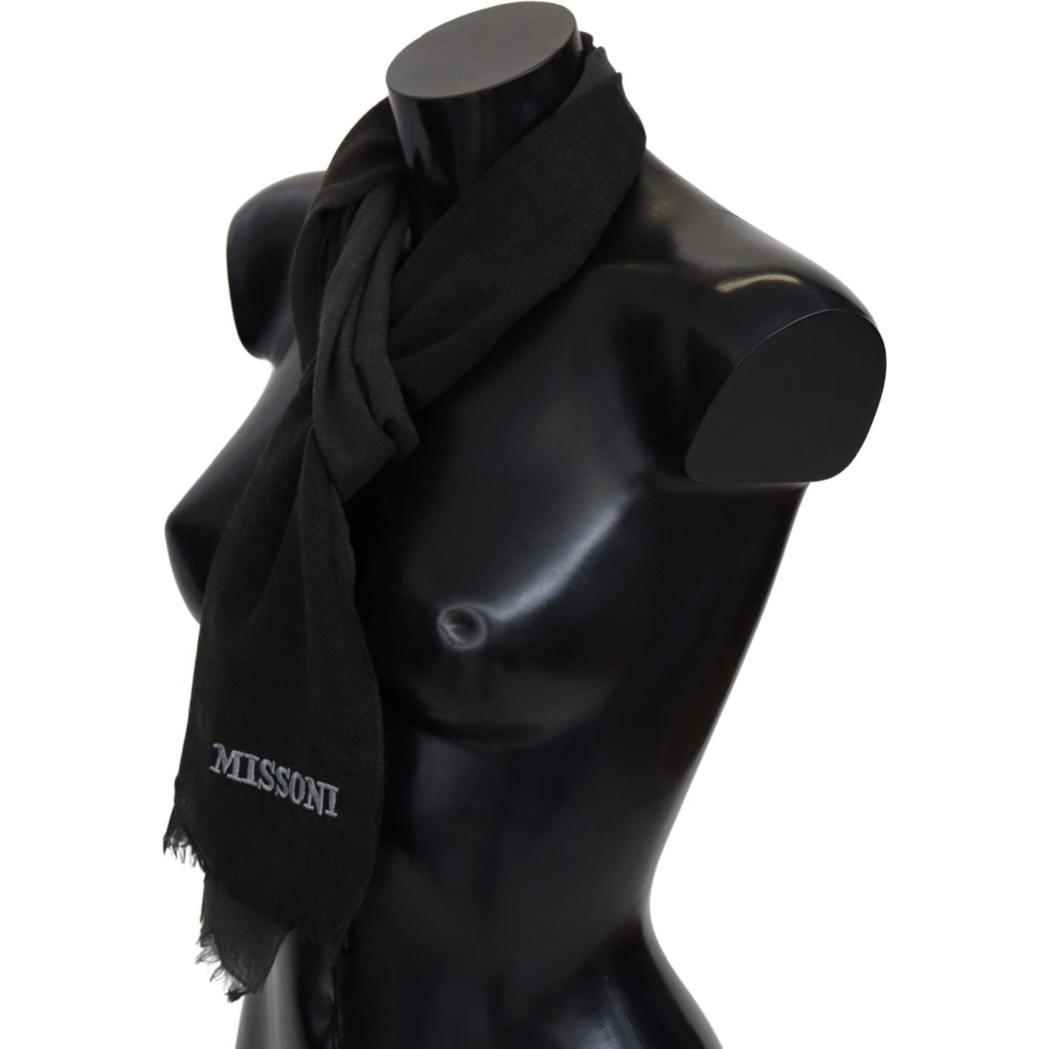 Missoni Black 100% Wool Unisex Neck Wrap Scarf