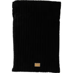Dolce & Gabbana Black Velvet Quilt Drawstring Logo Plaque Pouch Bag