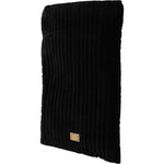 Dolce & Gabbana Black Velvet Quilt Drawstring Logo Plaque Pouch Bag