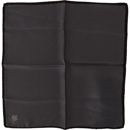 Dolce & Gabbana Gray 100% Silk Square Handkerchief Gray 100% Silk Square Handkerchief Silk Scarves