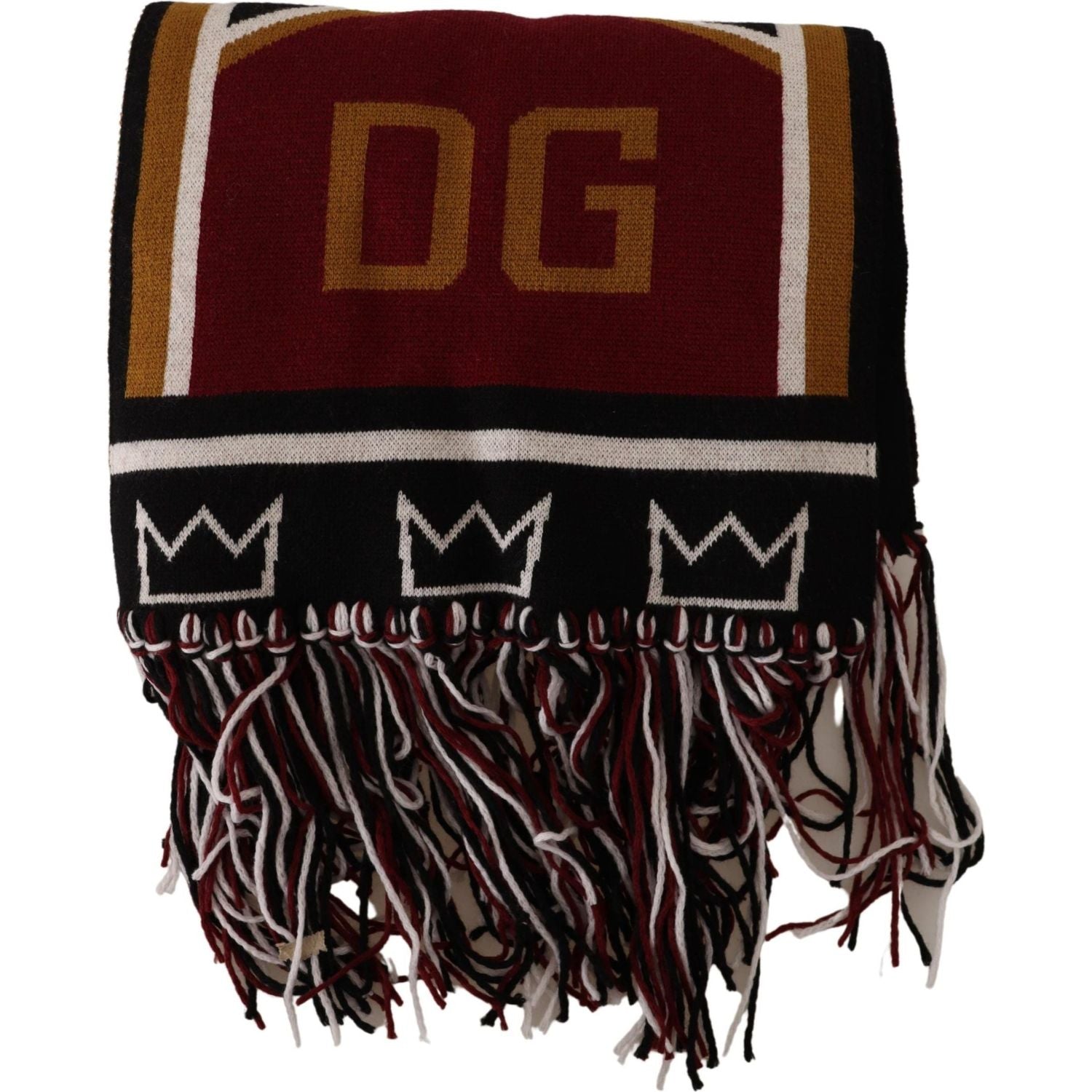 Dolce & Gabbana Multicolor Wool Knit DG King Shawl Wrap Scarf