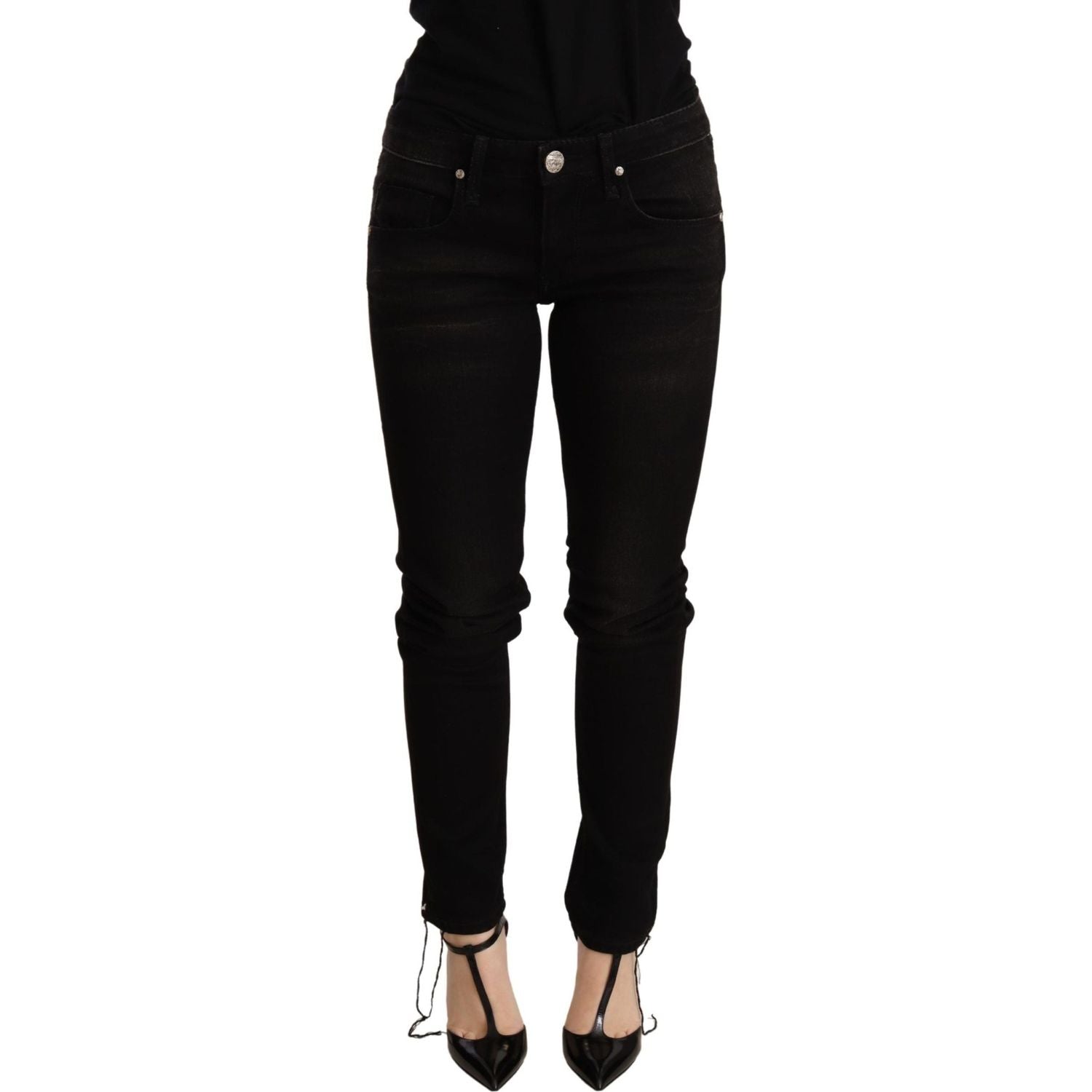 Acht Black Low Waist Skinny Denim Trouser