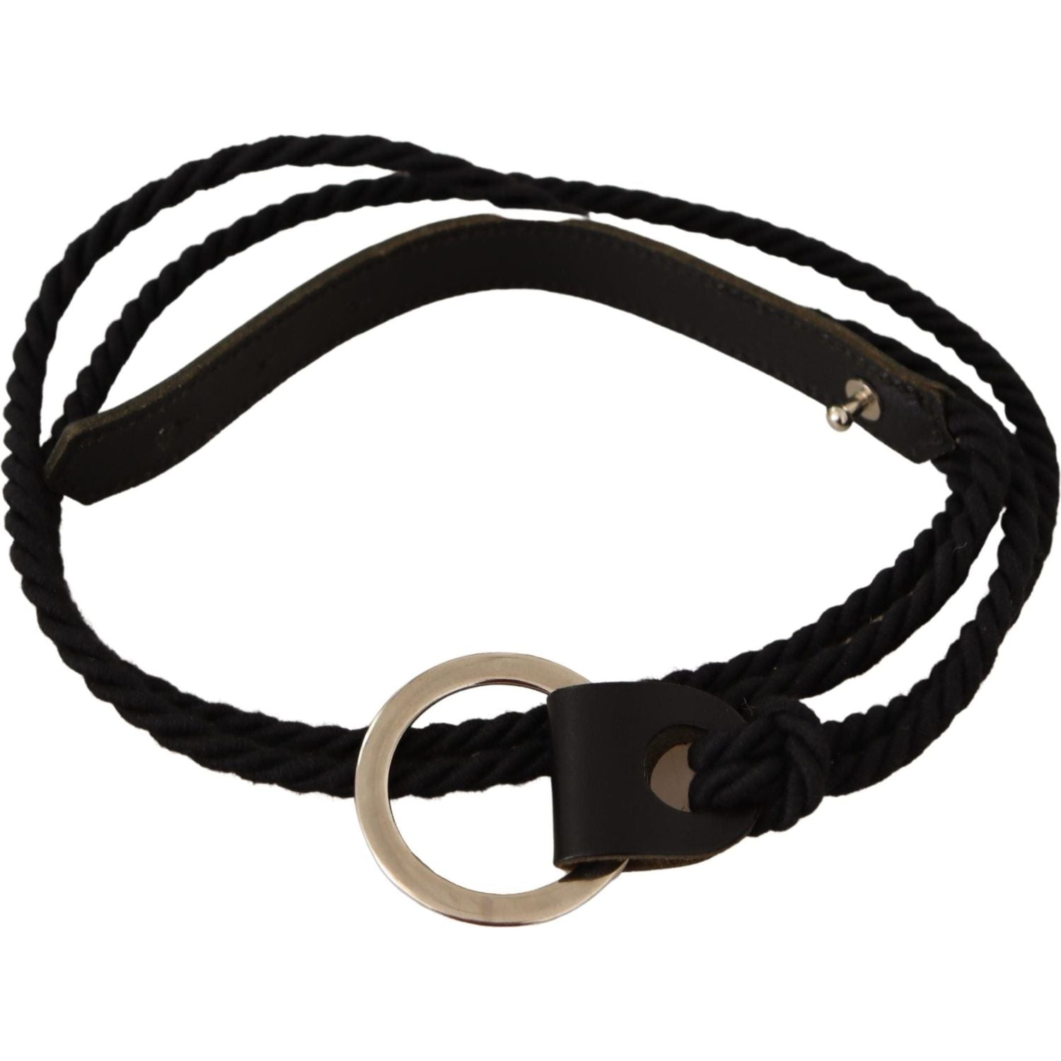 MILA SCHÖN Black Leather Slim Women Waistband Metal Buckle Belt