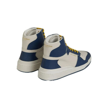 Saint Laurent Elevate Your Style with Mid-Top Blue Luxury Sneakers MAN SNEAKERS