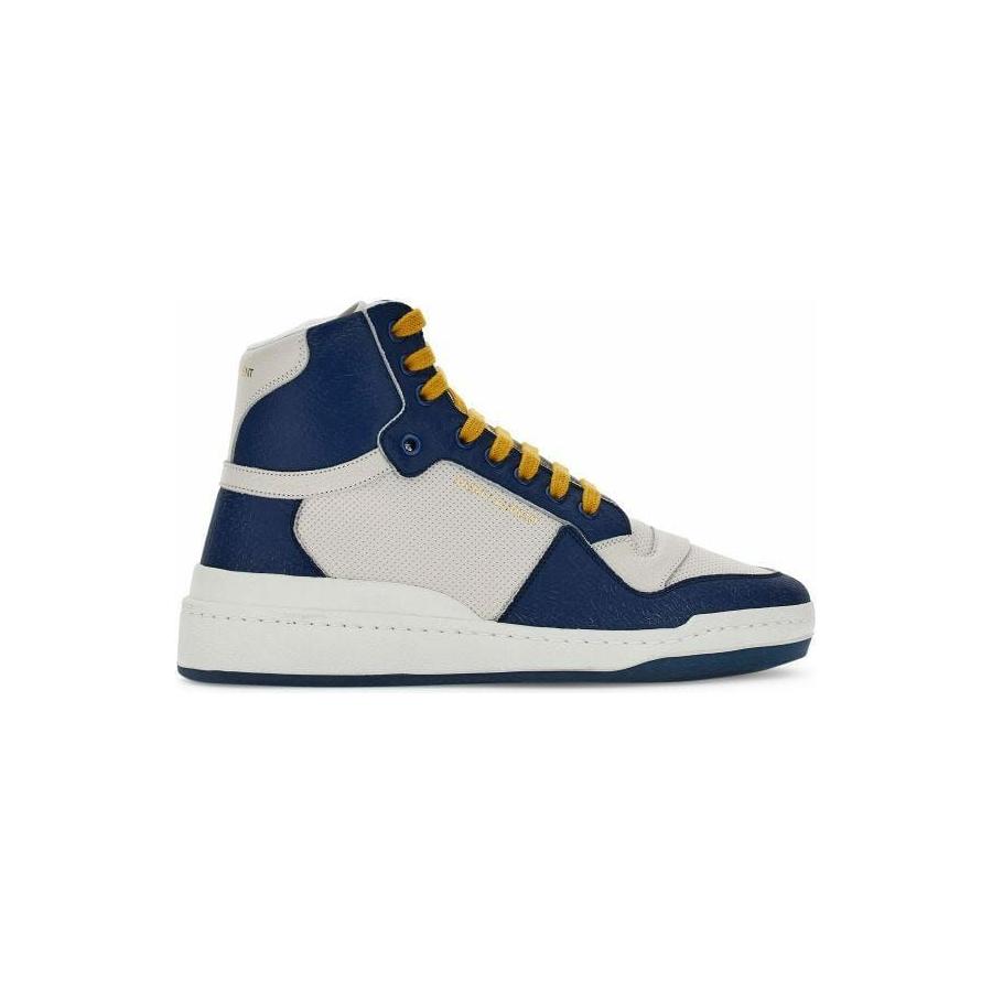 Saint Laurent Elevate Your Style with Mid-Top Blue Luxury Sneakers