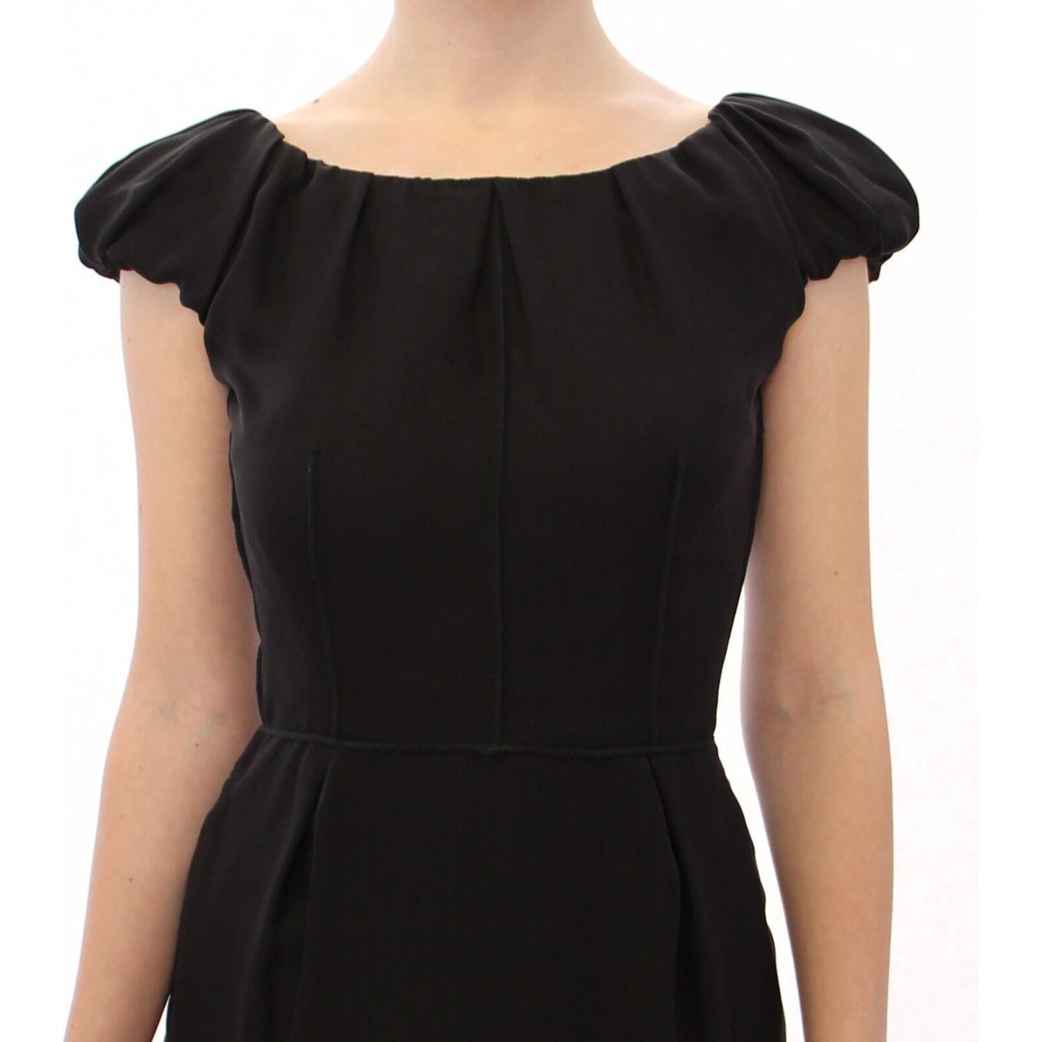Dolce & Gabbana Black Silk Shortsleeve Gown Maxi IT Dress