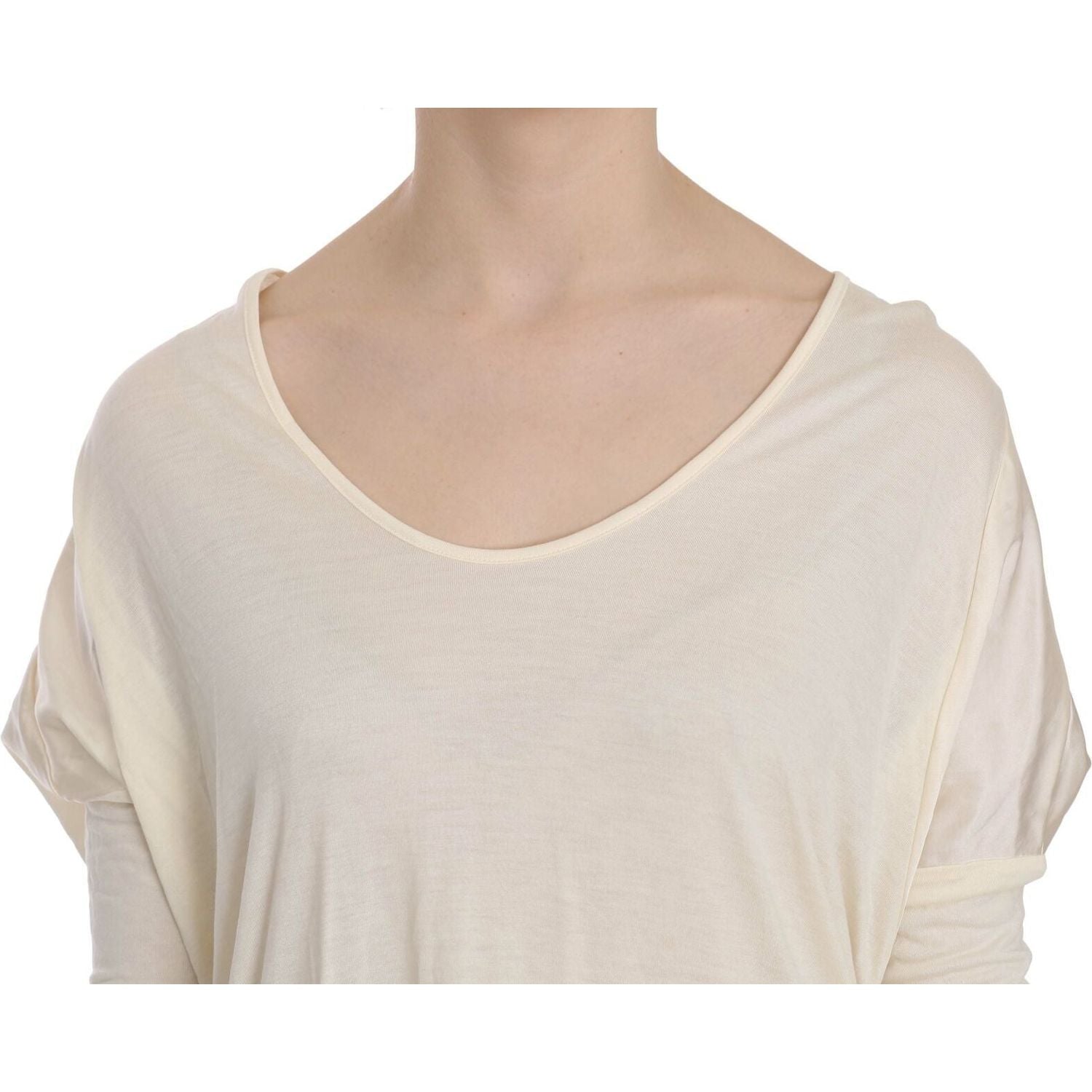 Costume National Cream Round Neck Knee Length Dress