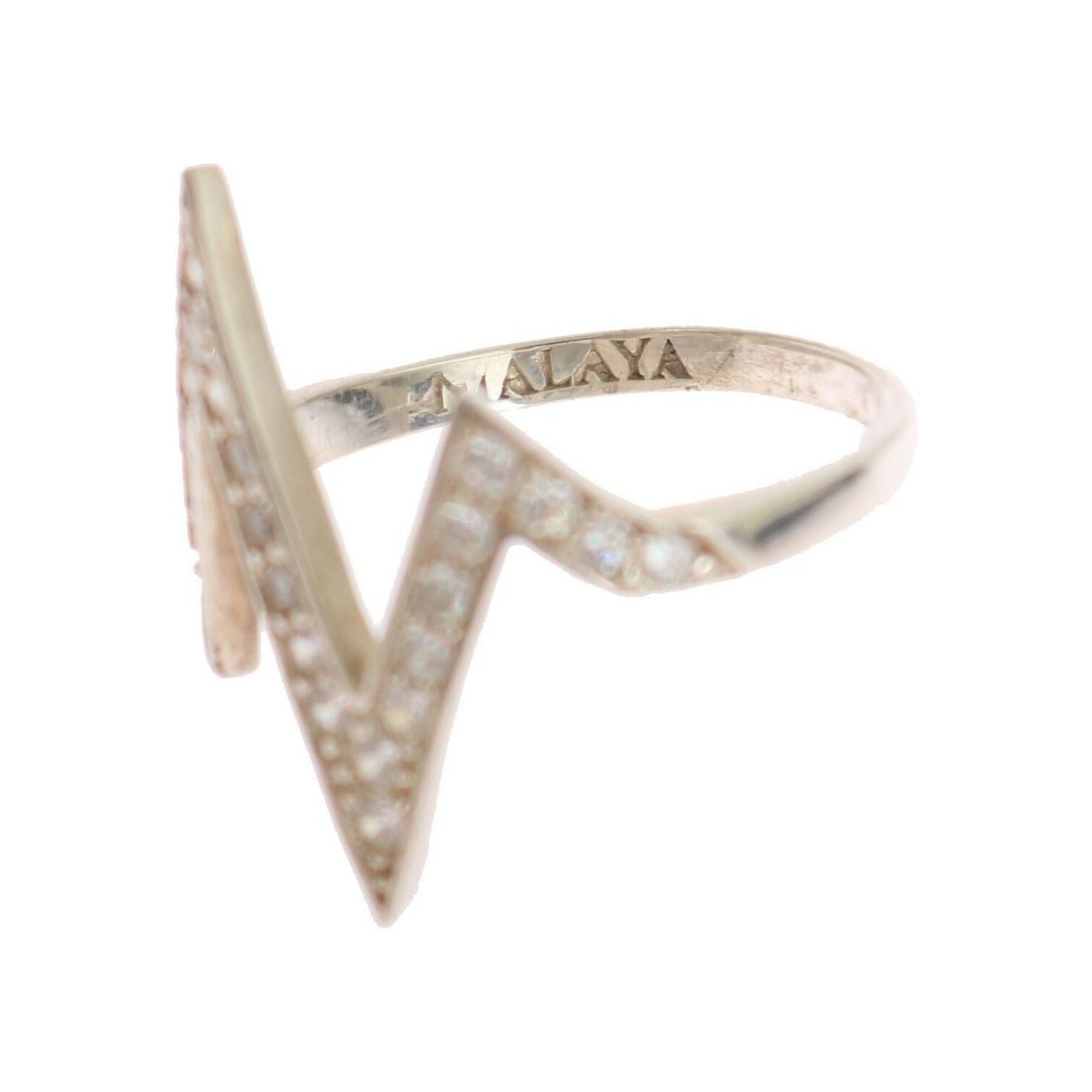 Nialaya Silver Authentic Womens Clear Ring