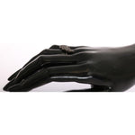 Nialaya Silver Womens Black CZ Rhodium 925 Ring Ring