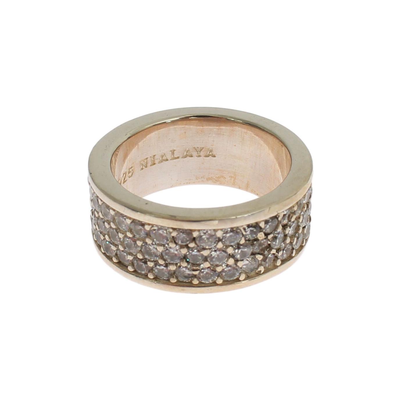 Nialaya Silver Womens CZ 925 Sterling Ring