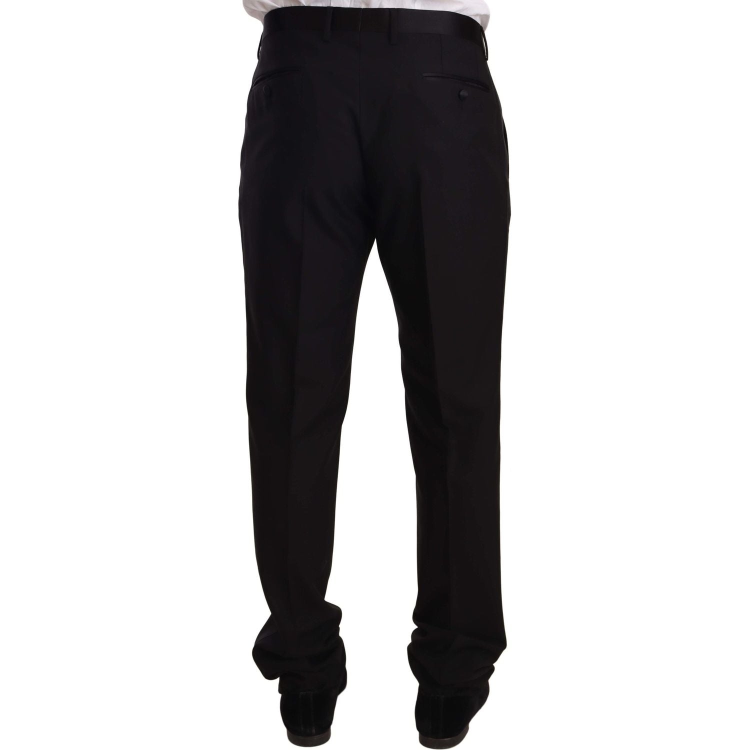 Dolce & Gabbana Black Wool Formal Tuxedo Trouser Pants