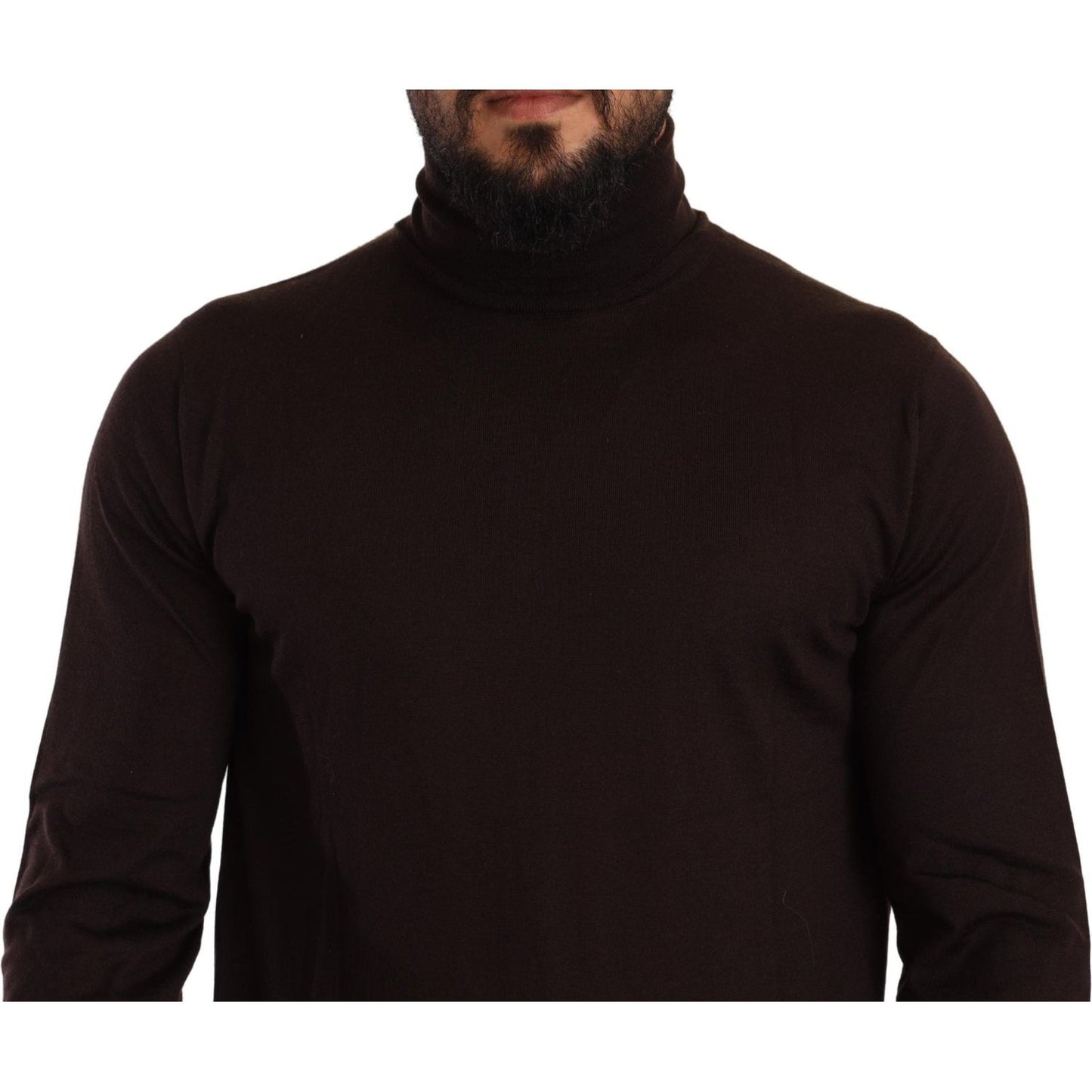 Dolce & Gabbana Brown Cashmere Turtleneck Pullover Sweater