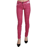 Dolce & Gabbana Pink Velvet Mid Waist Skinny Trouser Pants Jeans & Pants