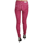 Dolce & Gabbana Pink Velvet Mid Waist Skinny Trouser Pants Jeans & Pants