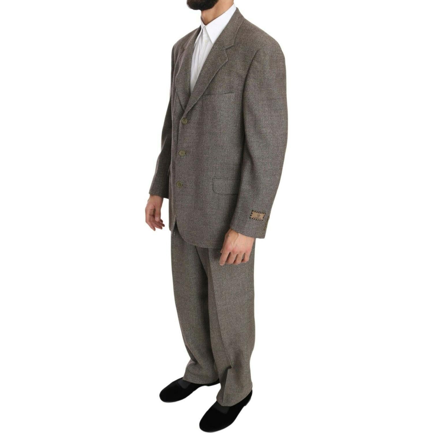 Fendi Brown Wool Regular Single  Breasted Suit