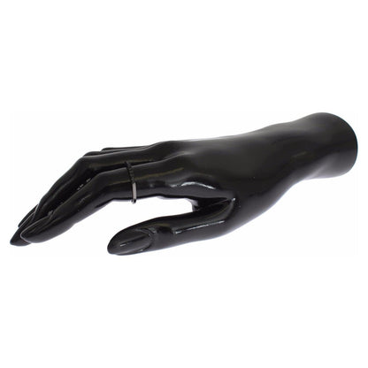 Nialaya Black CZ Rhodium 925 Silver Womens Ring Ring