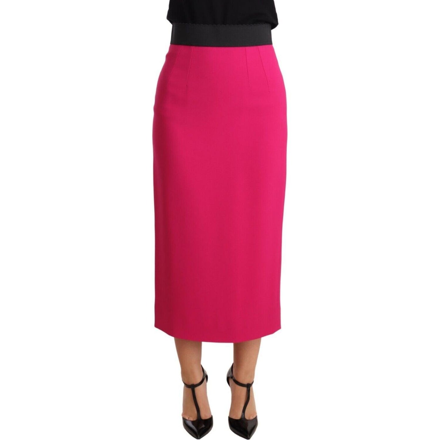 Dolce & Gabbana Pink High Waist Stretch Pencil Straight Skirt Skirt