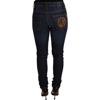 Versace Jeans Dark Blue Cotton Low Waist Skinny Denim Jeans Jeans & Pants