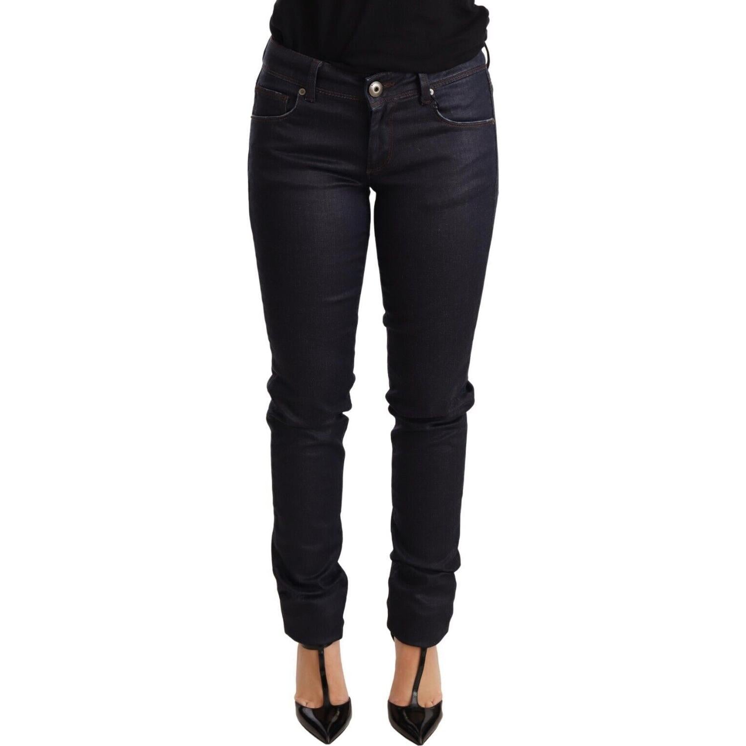 Ermanno Scervino Blue Low Waist Skinny Slim Trouser Cotton  Jeans