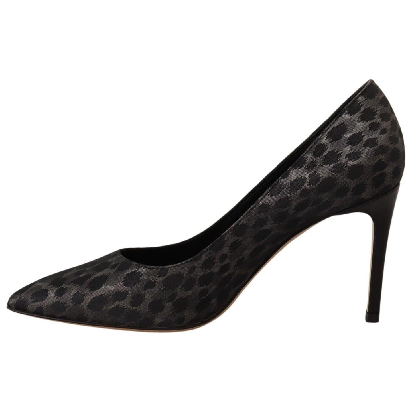Sofia Black Leopard Leather Stiletto High Heels Pumps Shoes WOMAN PUMPS