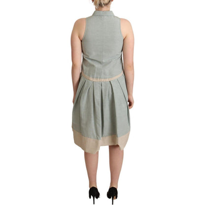 Comeforbreakfast Multicolor Collared Sleeveless Sheath Dress WOMAN DRESSES