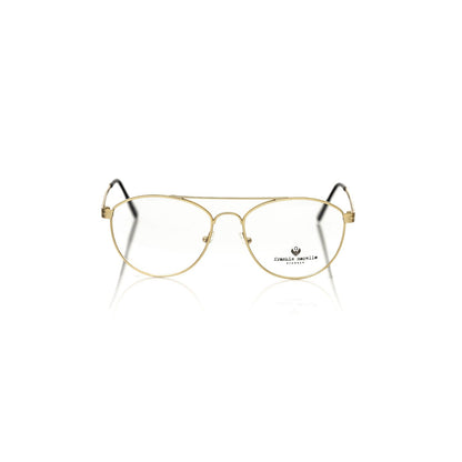 Frankie Morello Gold Metallic Fiber Men's Frame Aviator Eyeglasses