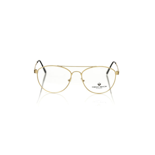 Frankie Morello Gold Metallic Fiber Men's Frame Aviator Eyeglasses
