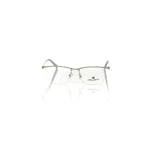 Frankie Morello Silver Metallic Unisex Frame with gold metal and Havana arms, Clubmaster eyeglasses crafted in Italy.