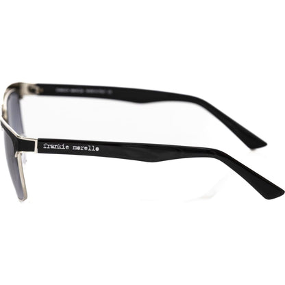 Frankie Morello Black Metallic Fibre Men Sunglass