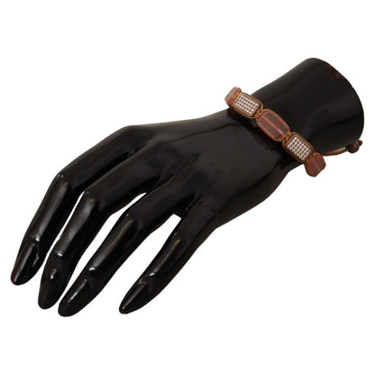 Nialaya Multicolor Crystals Logo Embellished Adjustable Bracelet Bracelet