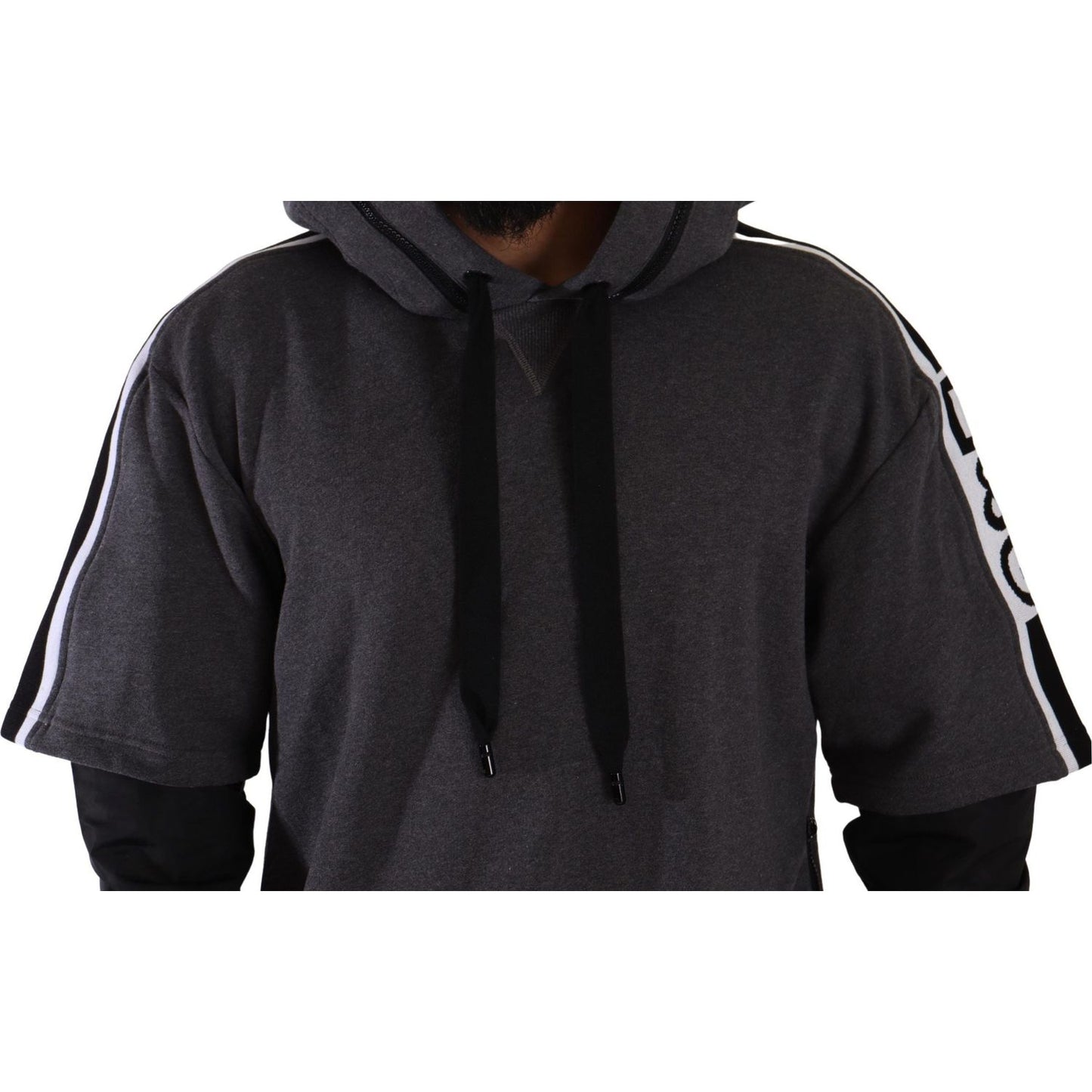 Dolce & Gabbana Gray Black Cotton Hooded #DGMILLENNIALS Sweater