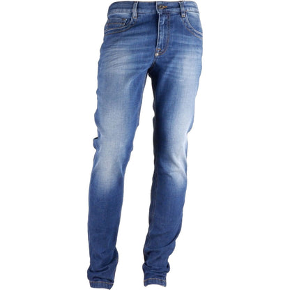 Bikkembergs Blue Cotton Men Jeans