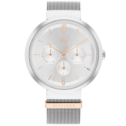 TOMMY HILFIGER Mod. 1782537 ladies quartz analog watch with 40mm mineral dial and official box, 3 ATM water resistance, bracelet style.