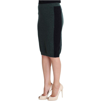 MILA SCHÖN Green Wool Blend Pencil Skirt