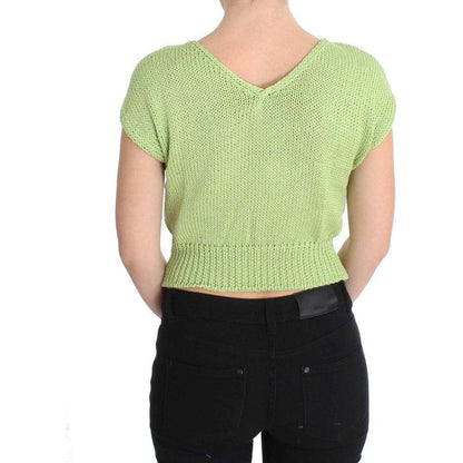 PINK MEMORIES Green Cotton Blend Knitted Sweater