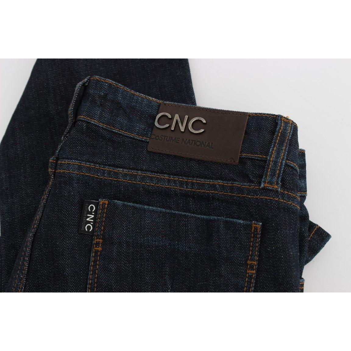 Costume National Blue Cotton Stretch Slim Fit Jeans