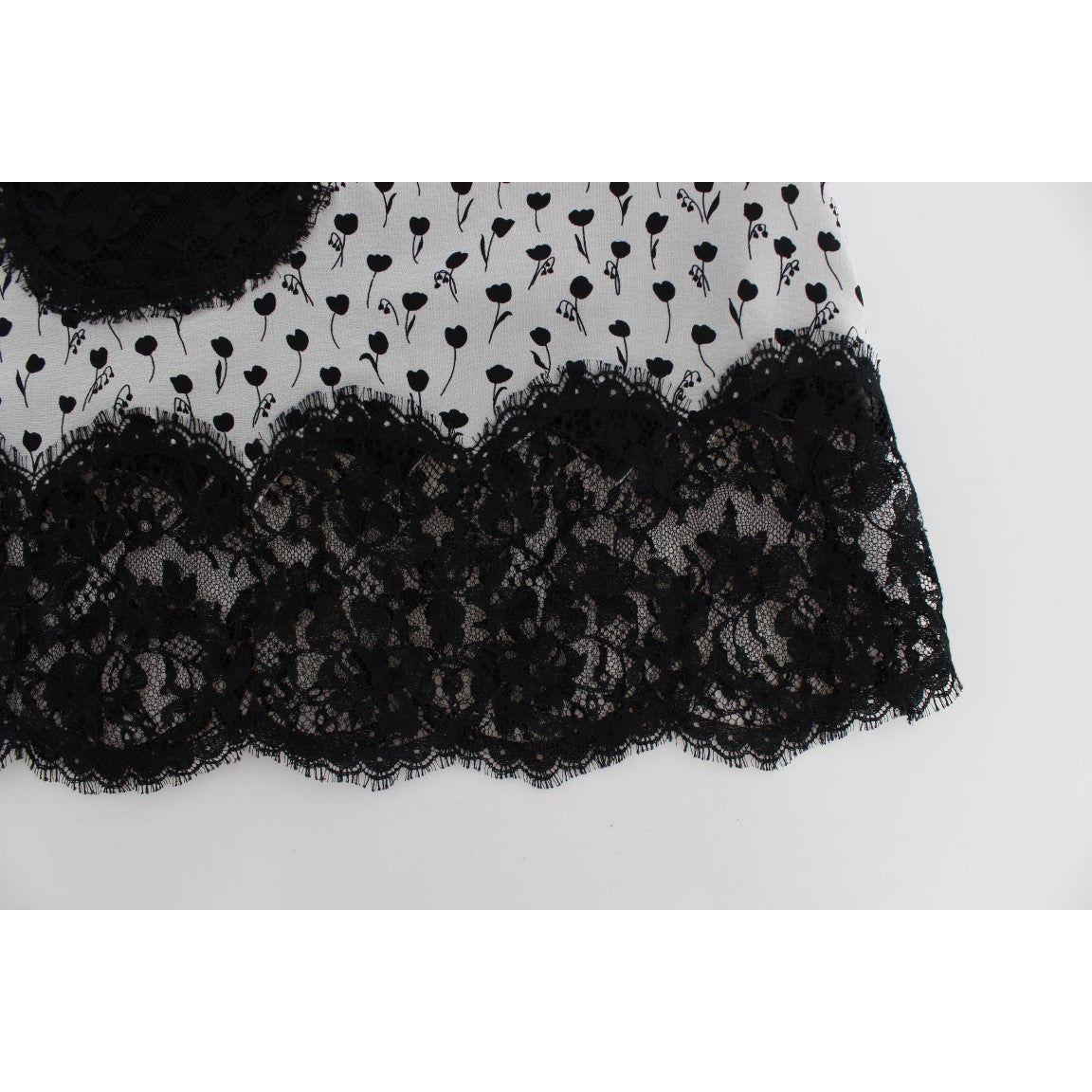 Dolce & Gabbana Black Silk Lace Babydoll Lingerie Top
