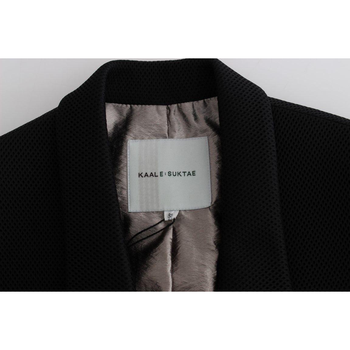KAALE SUKTAE Black Coat Trench Long Draped Jacket Blazer
