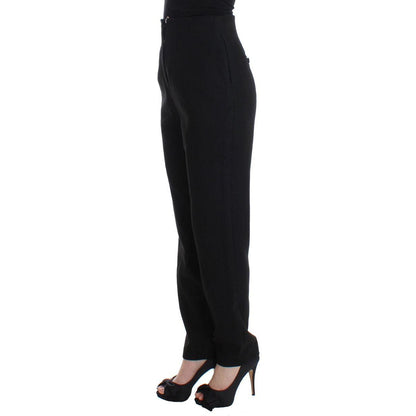 KAALE SUKTAE Black High Waist Straight Slim Dress Pants