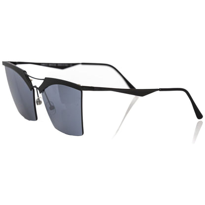 Frankie Morello Black Metallic Fiber Women Sunglass