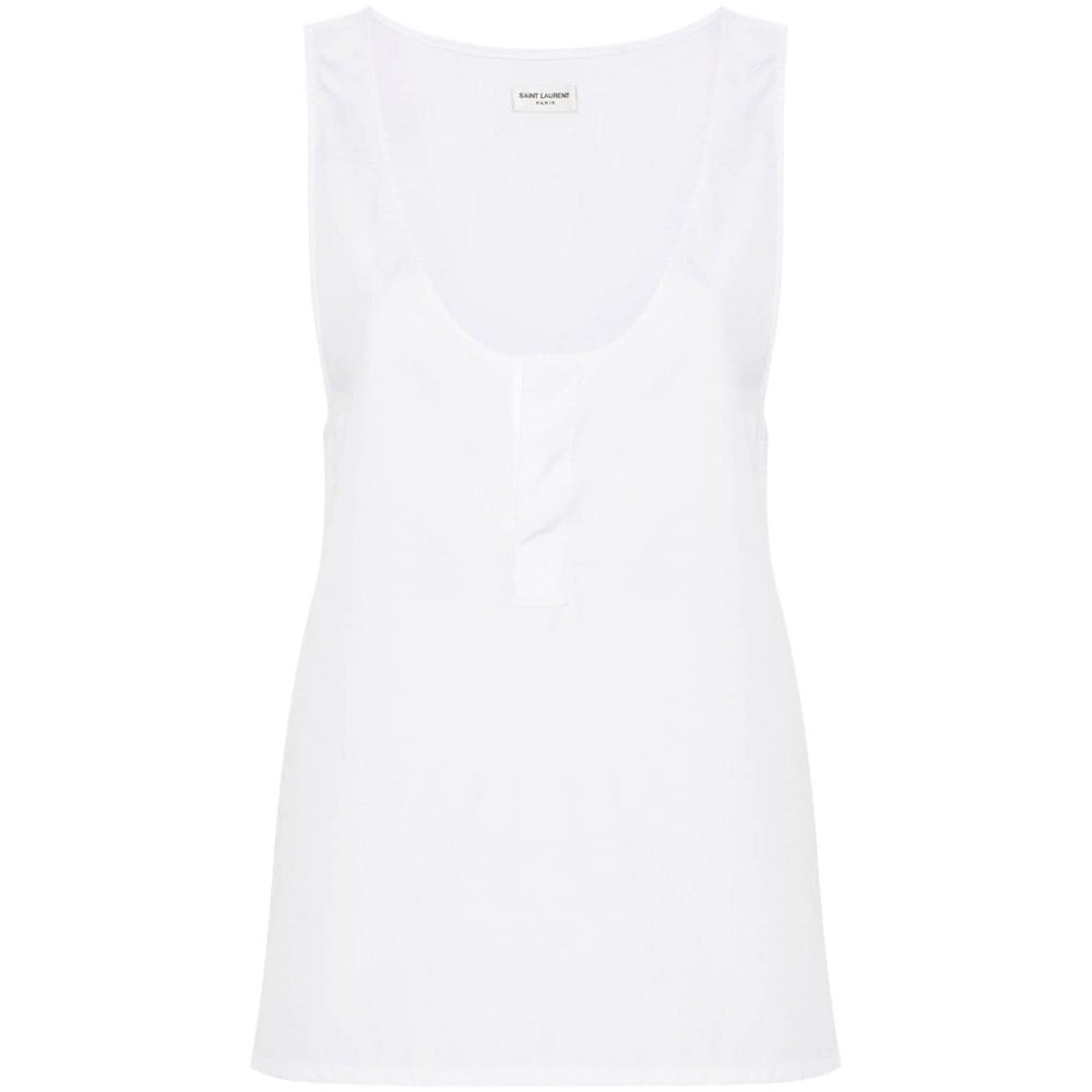 Saint Laurent semi-sheer Henley Tank Top