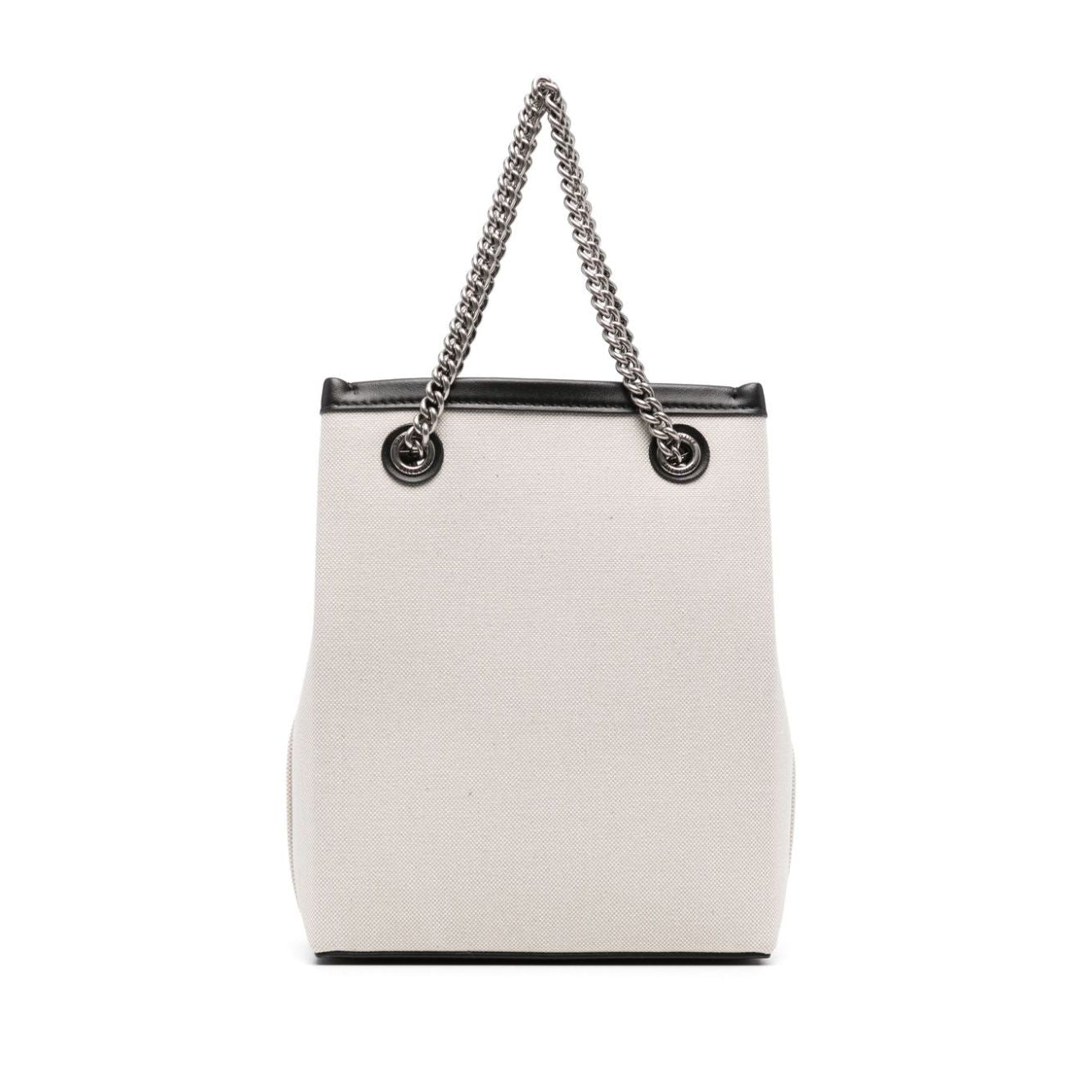 Front view with bag zipped and handles upright.