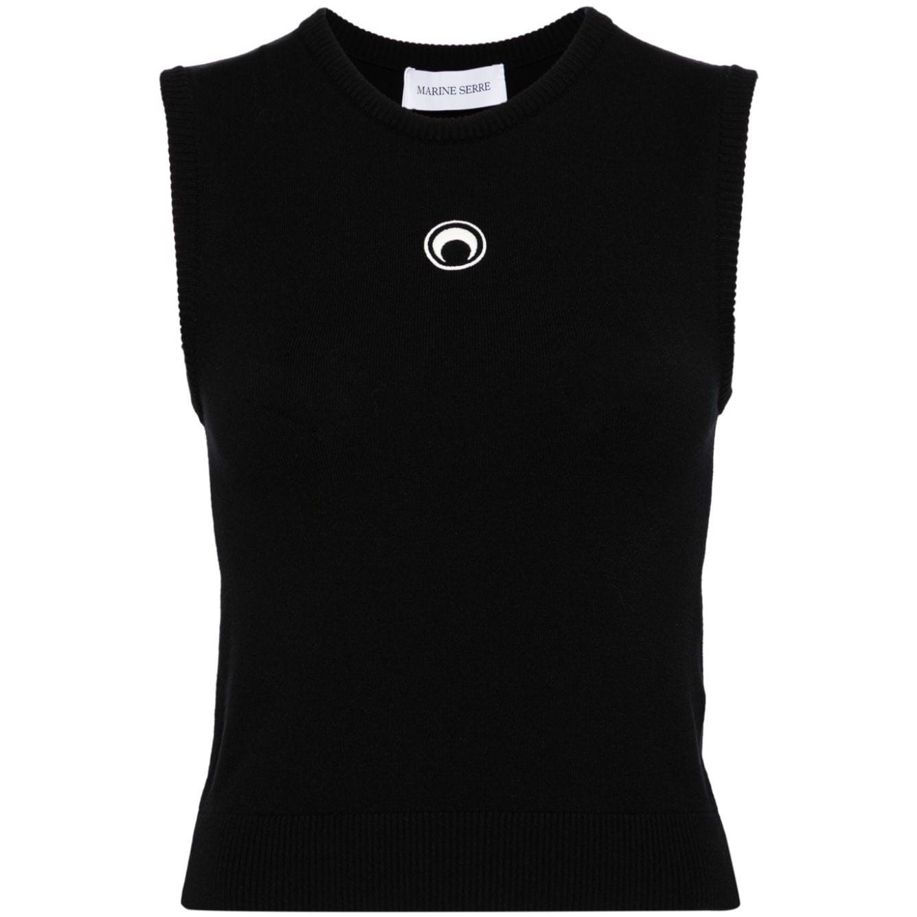 Marine Serre Crescent Moon-embroidered tank top