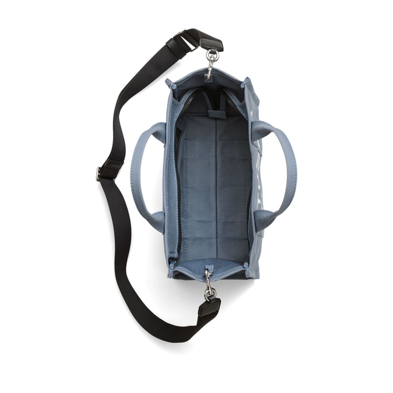 Front view with bag zipped and handles upright.