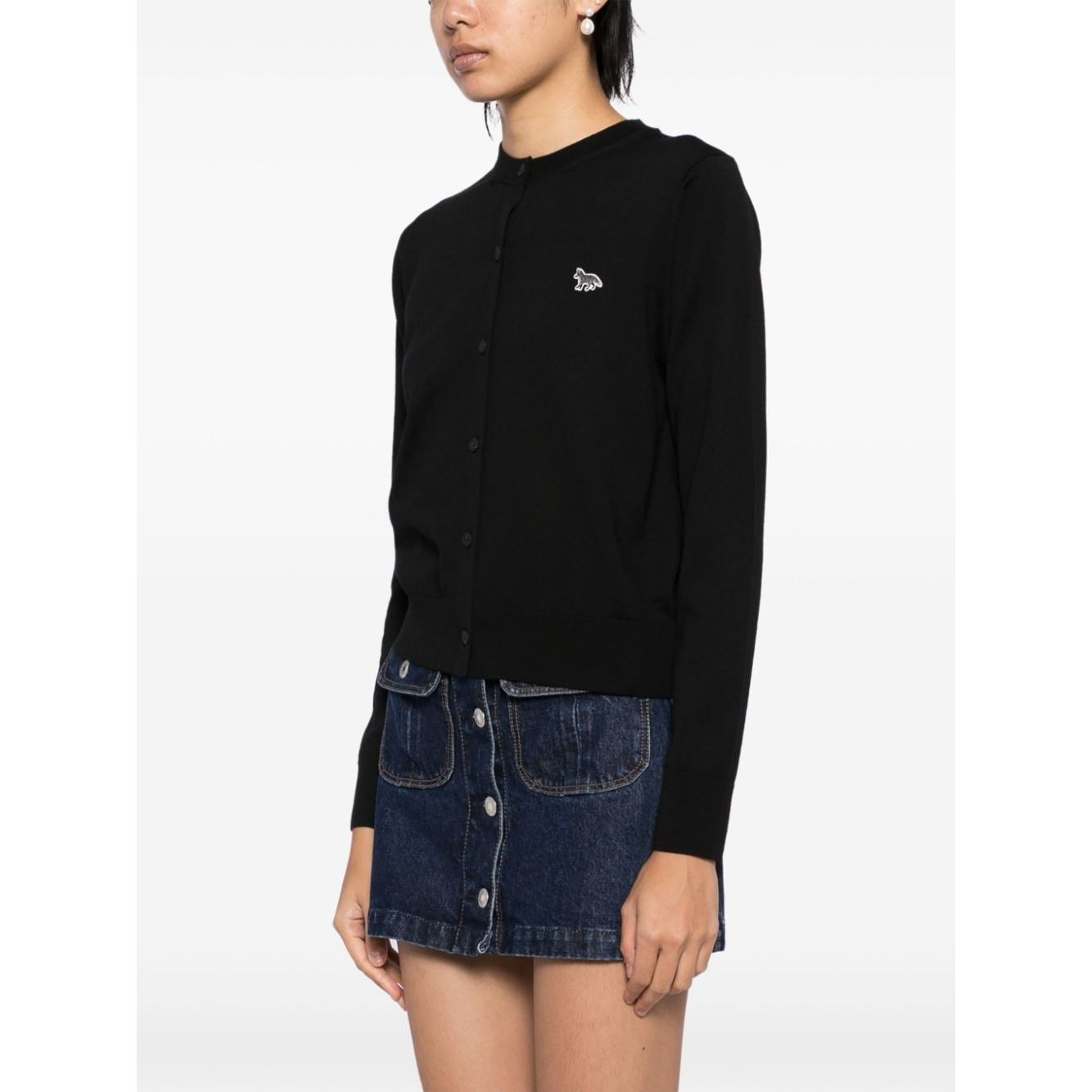 Maison Kitsuné Maison Kitsune mid-length knitted cardigan