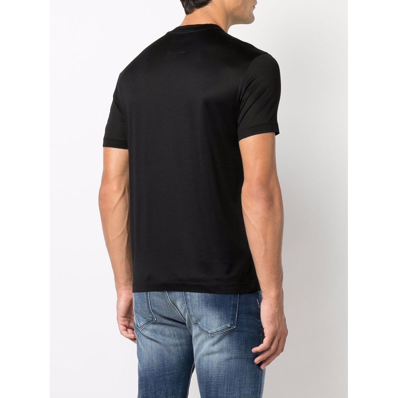 Emporio Armani ASV Lyocell blend jersey T-shirt with micro logo lettering