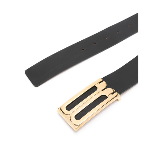 Victoria Beckham Jumbo Frame logo-buckle leather belt Belts