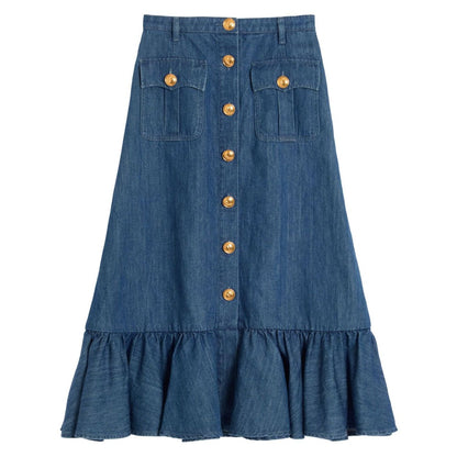 Valentino Denim Midi Skirt