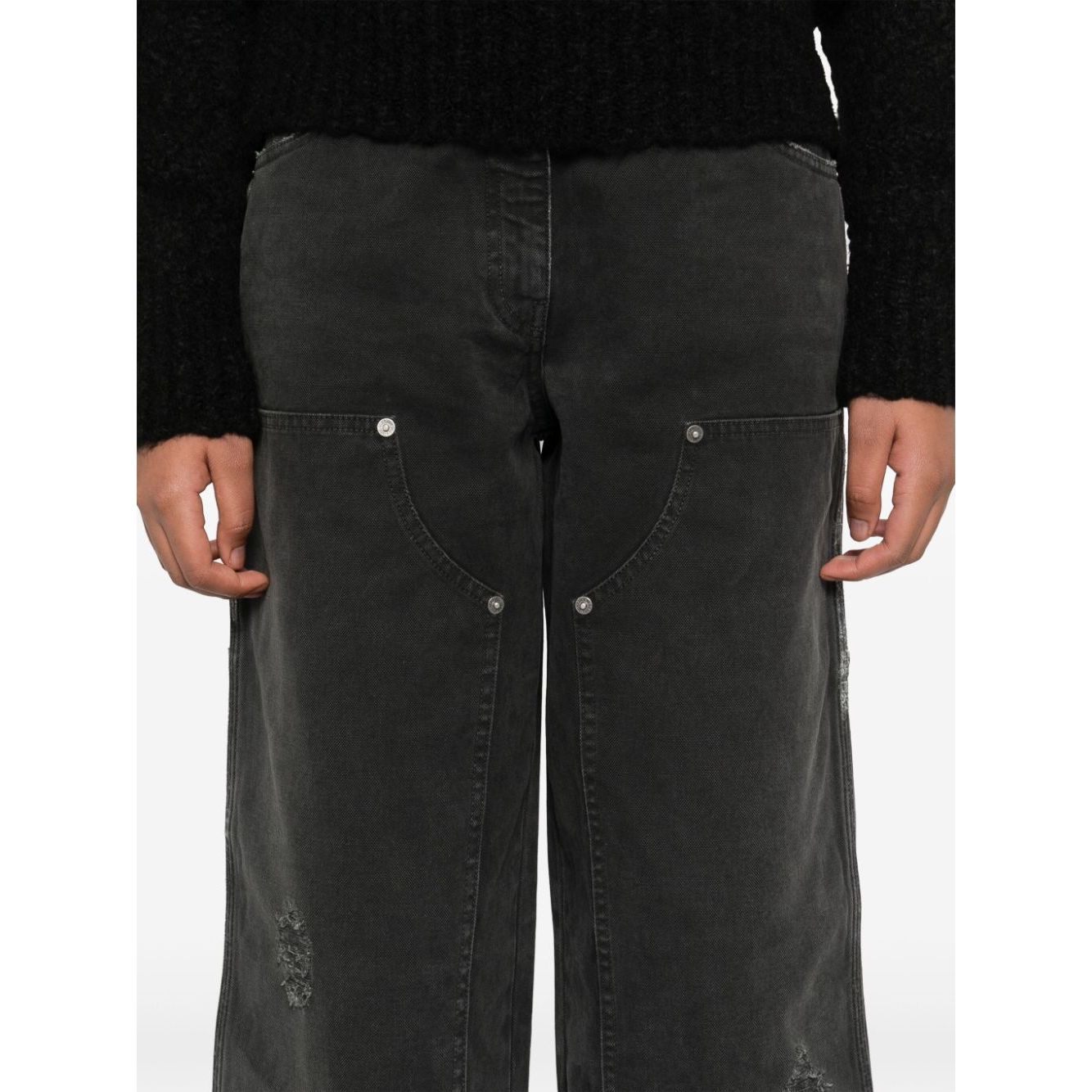 Golden Goose jeans with distressed effect and front patches