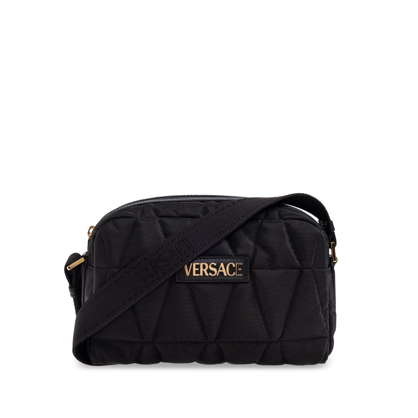 Front view with bag zipped and handles upright.